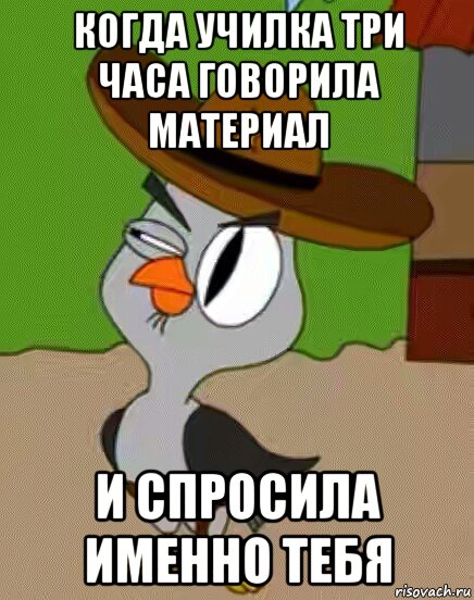 когда училка три часа говорила материал и спросила именно тебя, Мем    Упоротая сова