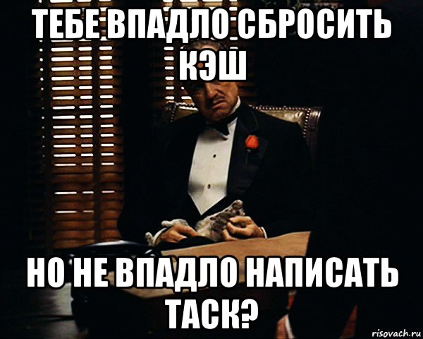 тебе впадло сбросить кэш но не впадло написать таск?, Мем Дон Вито Корлеоне