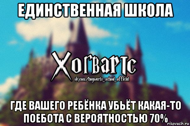 единственная школа где вашего ребёнка убьёт какая-то поебота с вероятностью 70%