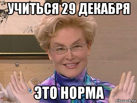 учиться 29 декабря это норма, Мем Елена Малышева