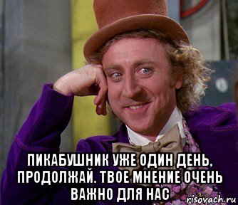  пикабушник уже один день, продолжай. твое мнение очень важно для нас, Мем мое лицо