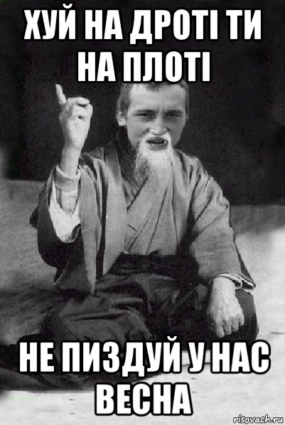 хуй на дроті ти на плоті не пиздуй у нас весна, Мем Мудрий паца