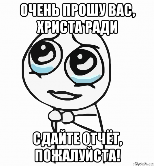 очень прошу вас, христа ради сдайте отчёт, пожалуйста!, Мем  ну пожалуйста (please)