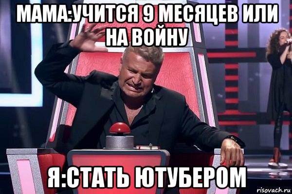 мама:учится 9 месяцев или на войну я:стать ютубером, Мем   Отчаянный Агутин