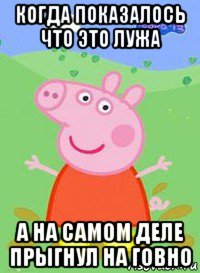 когда показалось что это лужа а на самом деле прыгнул на говно, Мем  Peppa