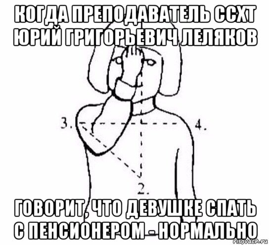 когда преподаватель ссхт юрий григорьевич леляков говорит, что девушке спать с пенсионером - нормально, Мем  Перекреститься