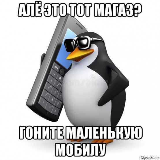 алё это тот магаз? гоните маленькую мобилу