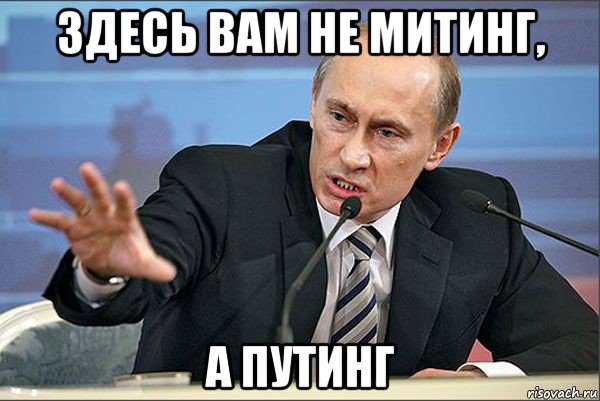 здесь вам не митинг, а путинг, Мем Путин