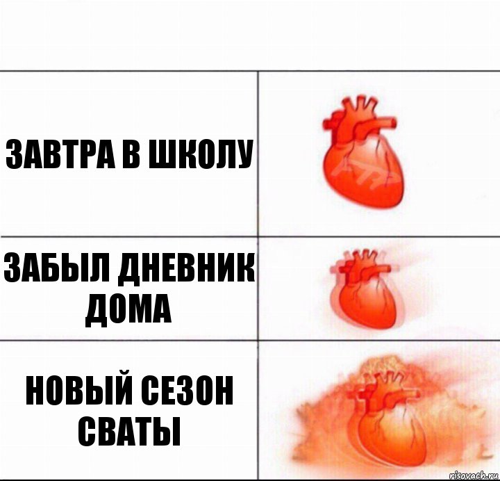 Завтра в школу Забыл дневник дома Новый сезон сваты, Комикс  Расширяюшее сердце