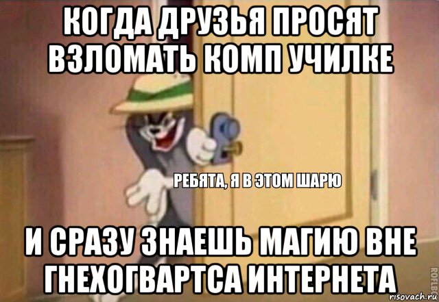 когда друзья просят взломать комп училке и сразу знаешь магию вне гнехогвартса интернета, Мем    Ребята я в этом шарю