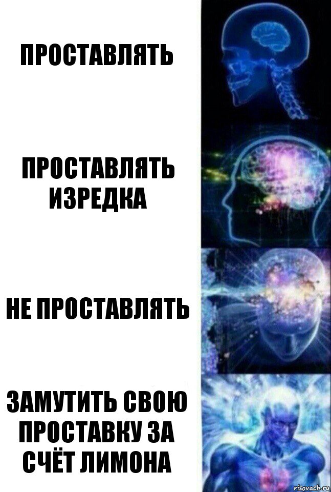 Проставлять Проставлять изредка Не проставлять Замутить свою проставку за счёт Лимона, Комикс  Сверхразум