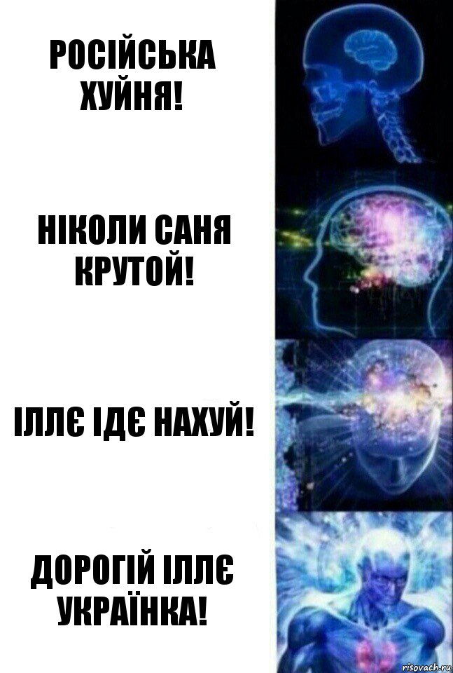 російська хуйня! ніколи саня крутой! іллє ідє нахуй! дорогій іллє українка!, Комикс  Сверхразум