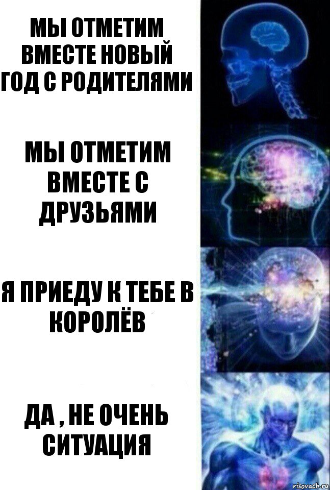 Мы отметим вместе Новый год с родителями Мы отметим вместе с друзьями Я приеду к тебе в Королёв Да , не очень ситуация, Комикс  Сверхразум