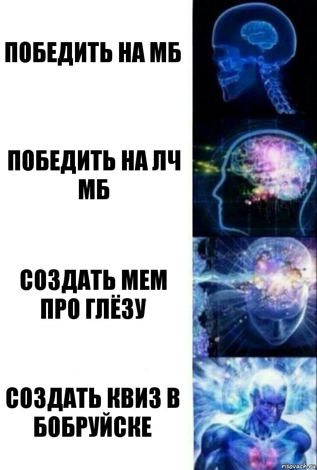 Победить на МБ Победить на ЛЧ МБ Создать мем про Глёзу Создать квиз в Бобруйске, Комикс  Сверхразум