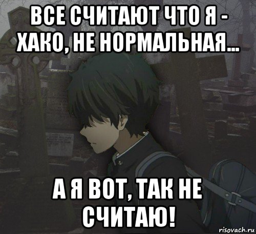 все считают что я - хако, не нормальная... а я вот, так не считаю!, Мем Типичный Бальзак