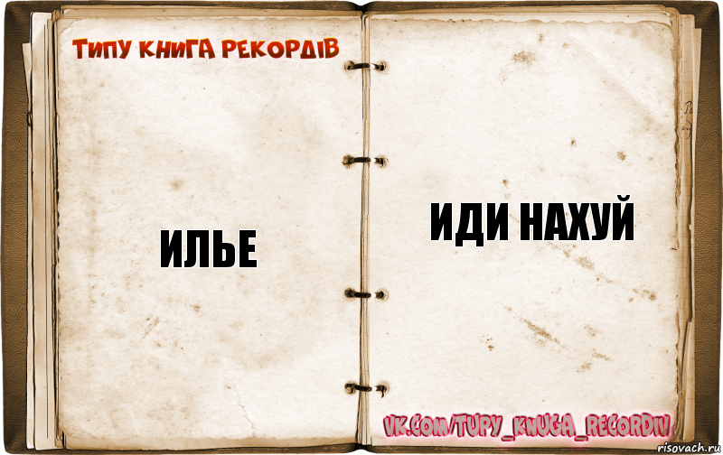 илье иди нахуй, Комикс  Типу книга рекордв