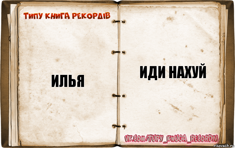 ильЯ иди нахуй, Комикс  Типу книга рекордв