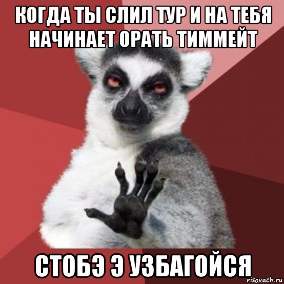 когда ты слил тур и на тебя начинает орать тиммейт стобэ э узбагойся, Мем Узбагойзя