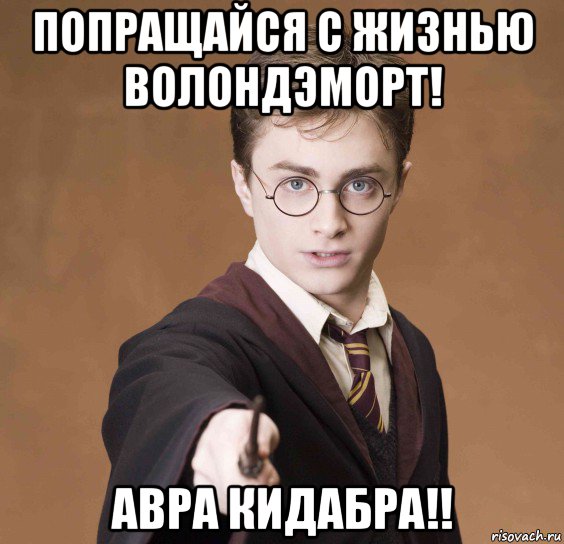 попращайся с жизнью волондэморт! авра кидабра!!, Мем  Весёлый волшебник