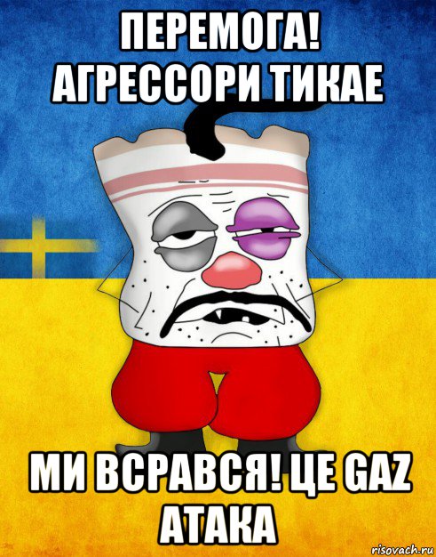 перемога! агрессори тикае ми всрався! це gaz атака, Мем Западенец - Тухлое Сало HD