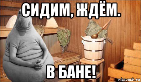 сидим, ждём. в бане!