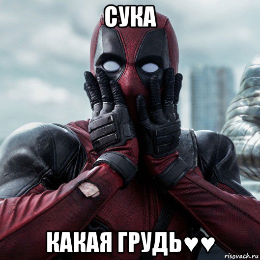 сука какая грудь♥♥, Мем     Дэдпул