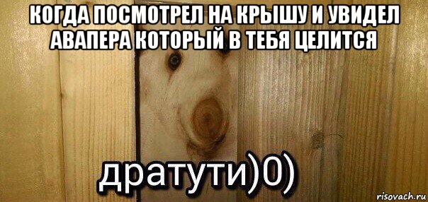 когда посмотрел на крышу и увидел авапера который в тебя целится , Мем  Дратути