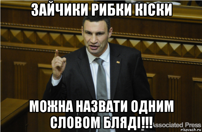 зайчики рибки кіски можна назвати одним словом бляді!!!, Мем кличко философ