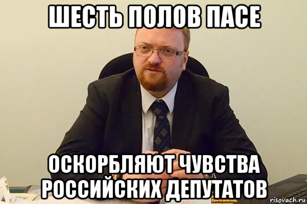 шесть полов пасе оскорбляют чувства российских депутатов, Мем Милонов