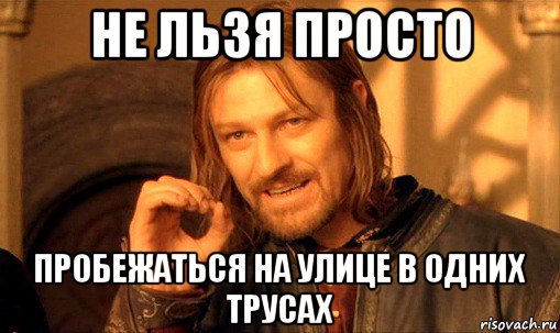 не льзя просто пробежаться на улице в одних трусах, Мем Нельзя просто так взять и (Боромир мем)