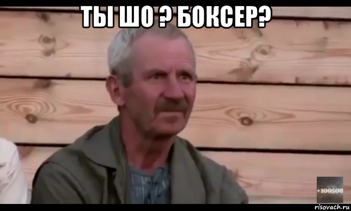 ты шо ? боксер? , Мем  Охуевающий дед