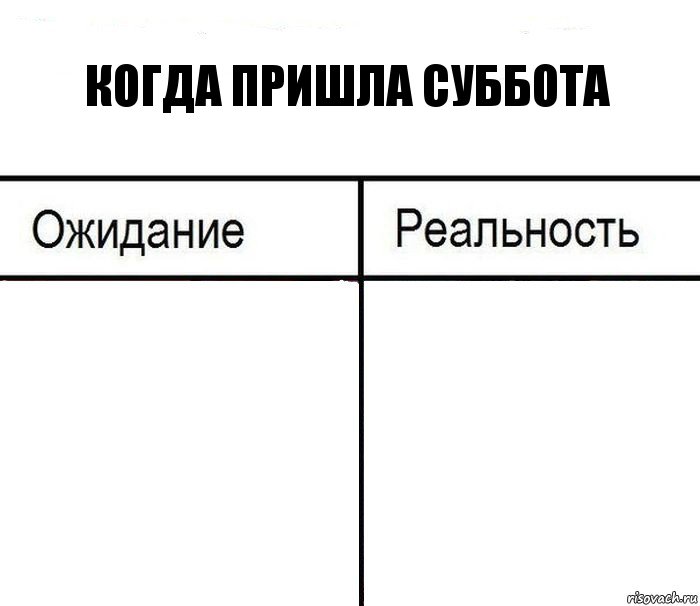 Когда пришла суббота  , Комикс  Ожидание - реальность