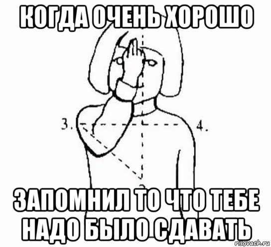 когда очень хорошо запомнил то что тебе надо было сдавать