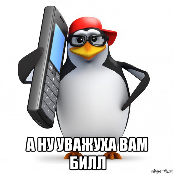  а ну уважуха вам билл, Мем   Пингвин звонит