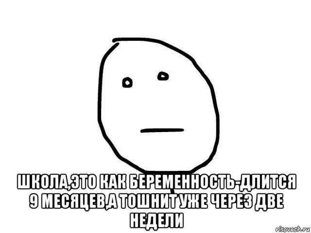  школа,это как беременность-длится 9 месяцев,а тошнит уже через две недели