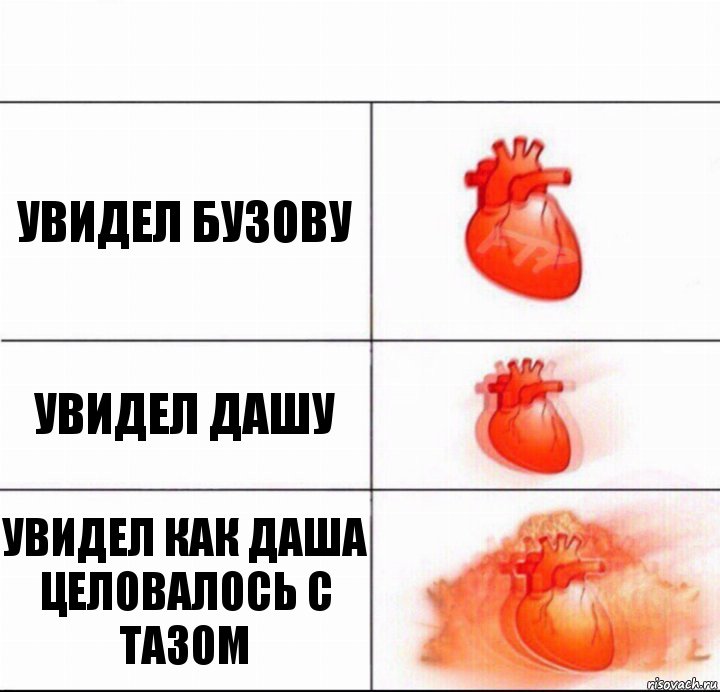 Увидел Бузову Увидел Дашу Увидел как Даша целовалось с Тазом, Комикс  Расширяюшее сердце