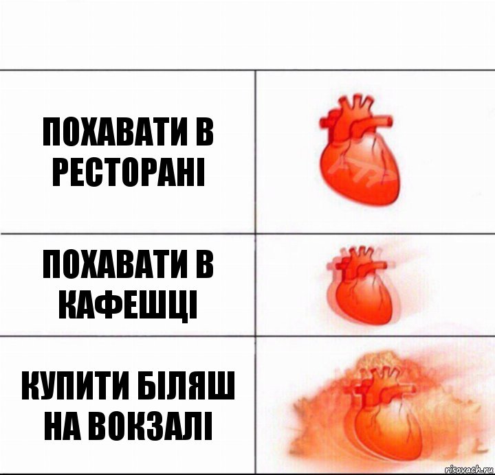 Похавати в ресторані Похавати в кафешці Купити біляш на вокзалі, Комикс  Расширяюшее сердце