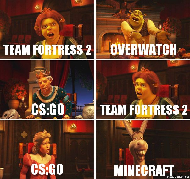 Team Fortress 2 Overwatch CS:GO Team Fortress 2 CS:GO Minecraft, Комикс  Шрек Фиона Гарольд Осел