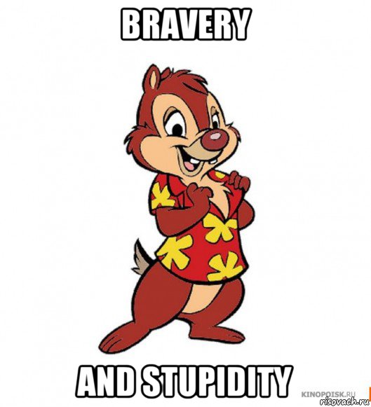 bravery and stupidity, Мем слабоумие и отвага