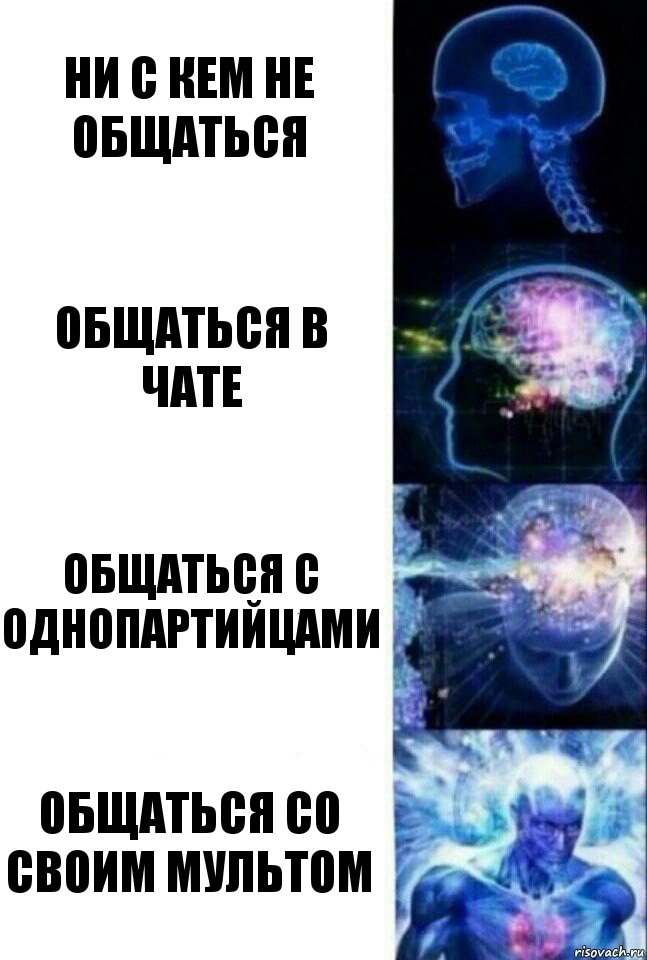 ни с кем не общаться общаться в чате общаться с однопартийцами общаться со своим мультом, Комикс  Сверхразум