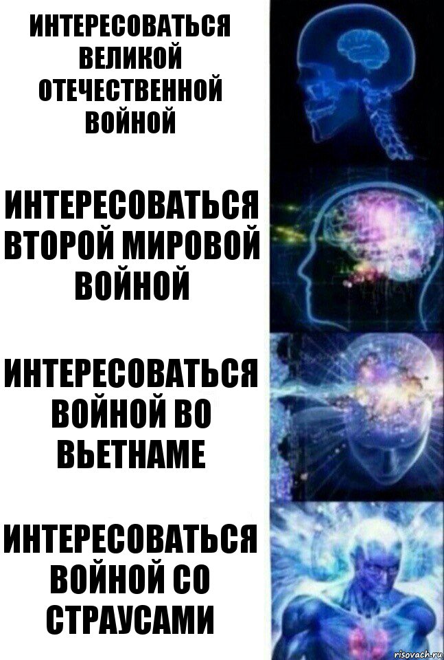 Интересоваться Великой Отечественной войной Интересоваться Второй Мировой войной Интересоваться войной во Вьетнаме Интересоваться войной со страусами, Комикс  Сверхразум