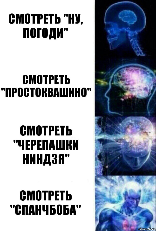 Смотреть "Ну, погоди" Смотреть "Простоквашино" Смотреть "Черепашки ниндзя" Смотреть "Спанчбоба", Комикс  Сверхразум