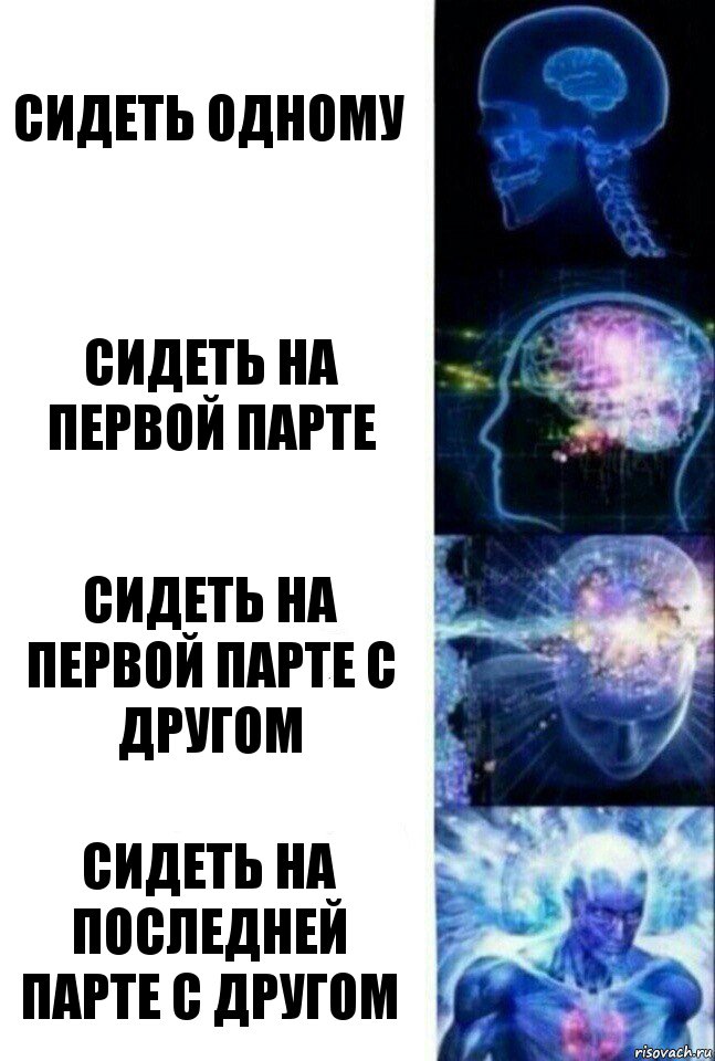 Сидеть одному Сидеть на первой парте Сидеть на первой парте с другом Сидеть на последней парте с другом, Комикс  Сверхразум