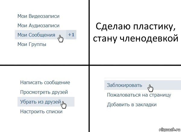 Сделаю пластику, стану членодевкой, Комикс  Удалить из друзей