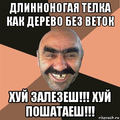 длинноногая телка как дерево без веток хуй залезеш!!! хуй пошатаеш!!!