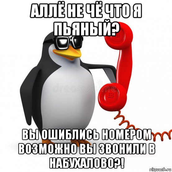 аллё не чё что я пьяный? вы ошиблись номером возможно вы звонили в набухалово?!, Мем  Ало