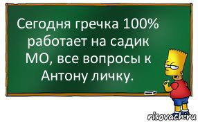 Сегодня гречка 100% работает на садик МО, все вопросы к Антону личку.