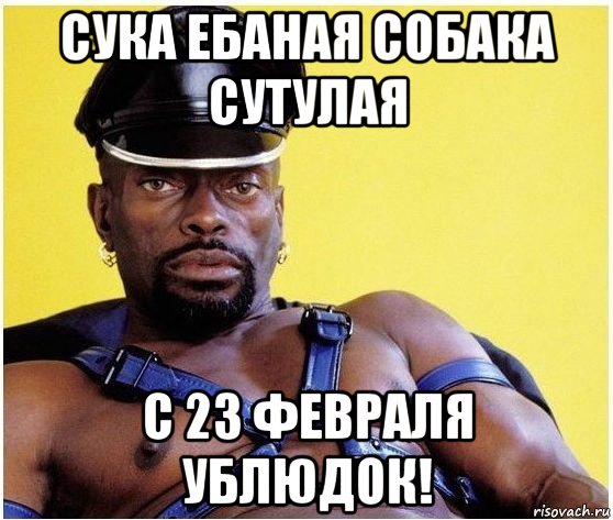 сука ебаная собака сутулая с 23 февраля ублюдок!, Мем Черный властелин