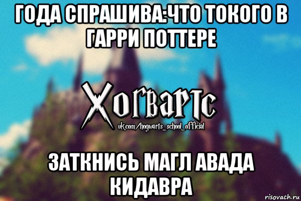 года спрашива:что токого в гарри поттере заткнись магл авада кидавра, Мем Хогвартс