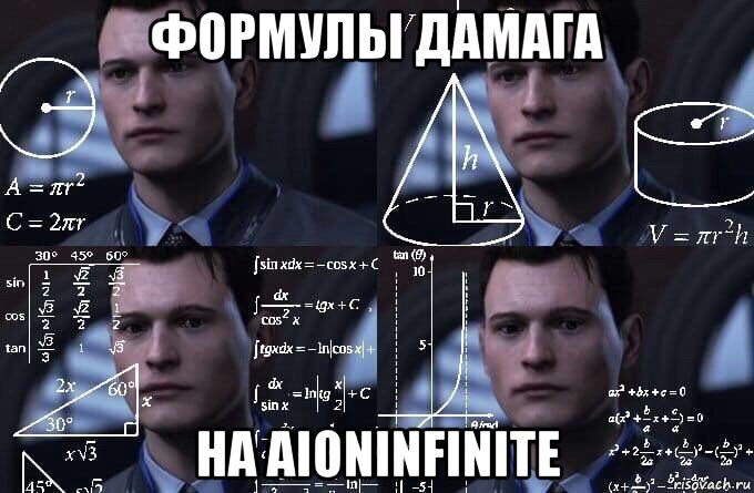 формулы дамага на aioninfinite, Мем  Коннор задумался